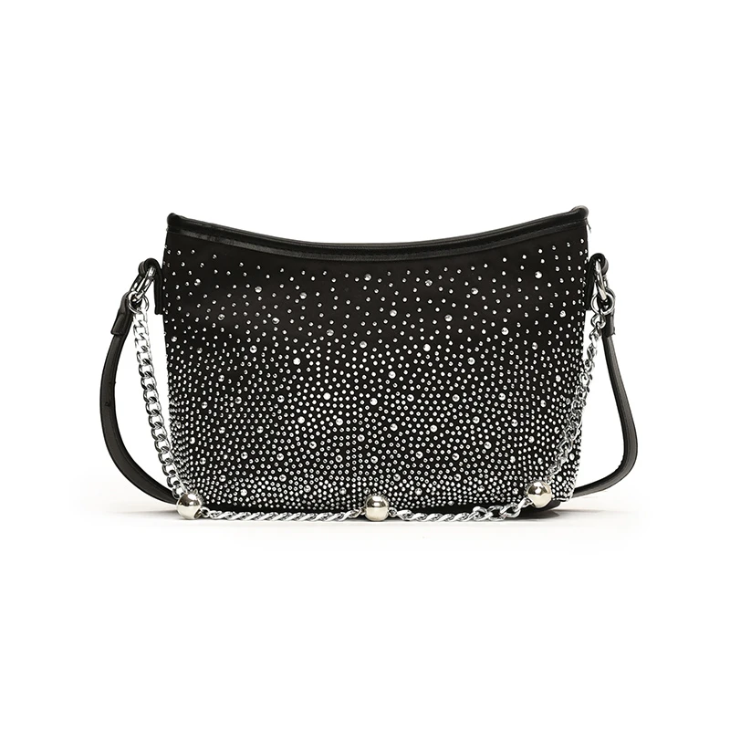 Bolso de mano de mezclilla para mujer, bolso de hombro con cadena de diseñador de lujo, bandolera remachada de marca de moda, bolso de mensajero de viaje informal para mujer