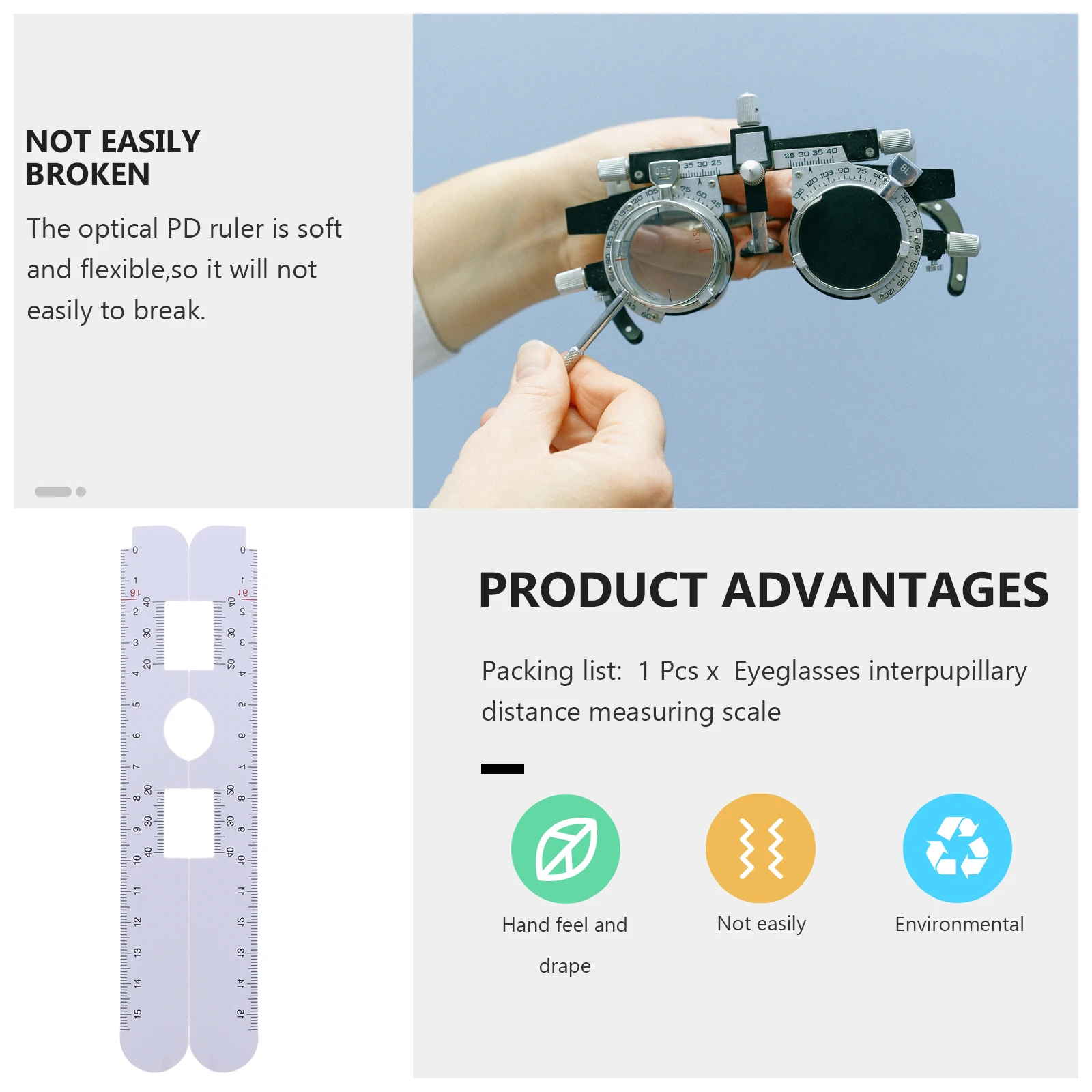 

5 Pcs Pupil Distance Measurement Glasses Ruler Optical Pd Sticks Millimeter Eyeglasses Lens