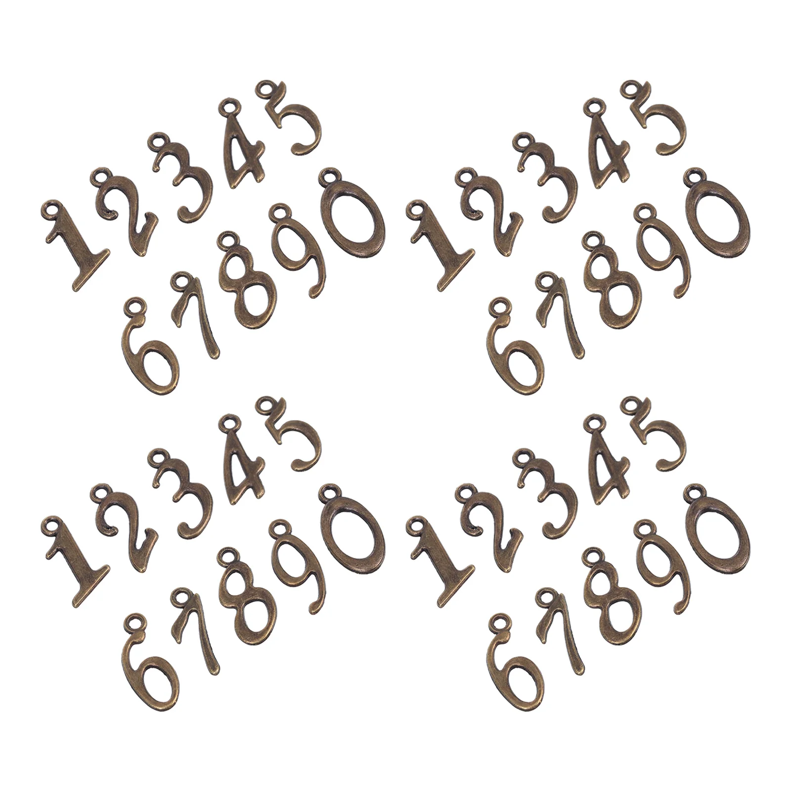 

50 Pcs Number Pendant Alloy Charms DIY Jewelry Making Metal Numbers Crafts Accessories Lightweight Earrings Necklaces Bracelet