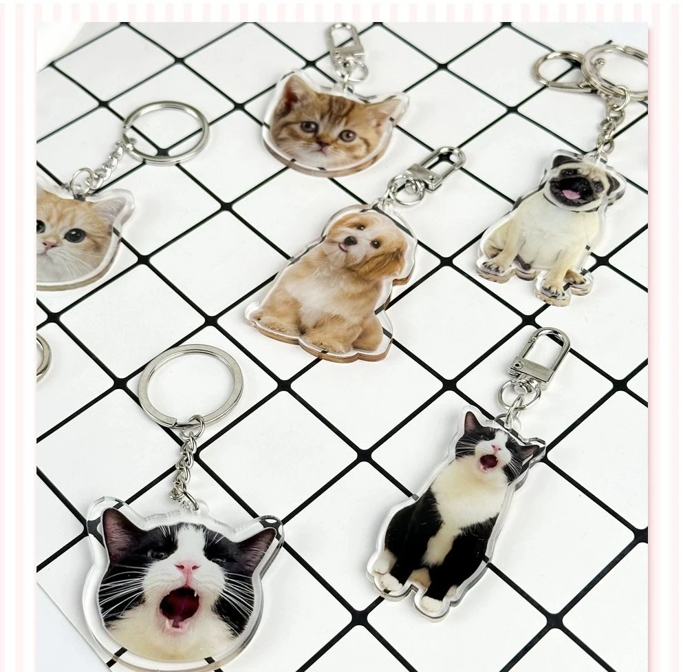 Double-Sided Acrylic Pet Photo Phone Charm - Custom Keychain Bag Decoration for Family Gift Phone Strap Charm