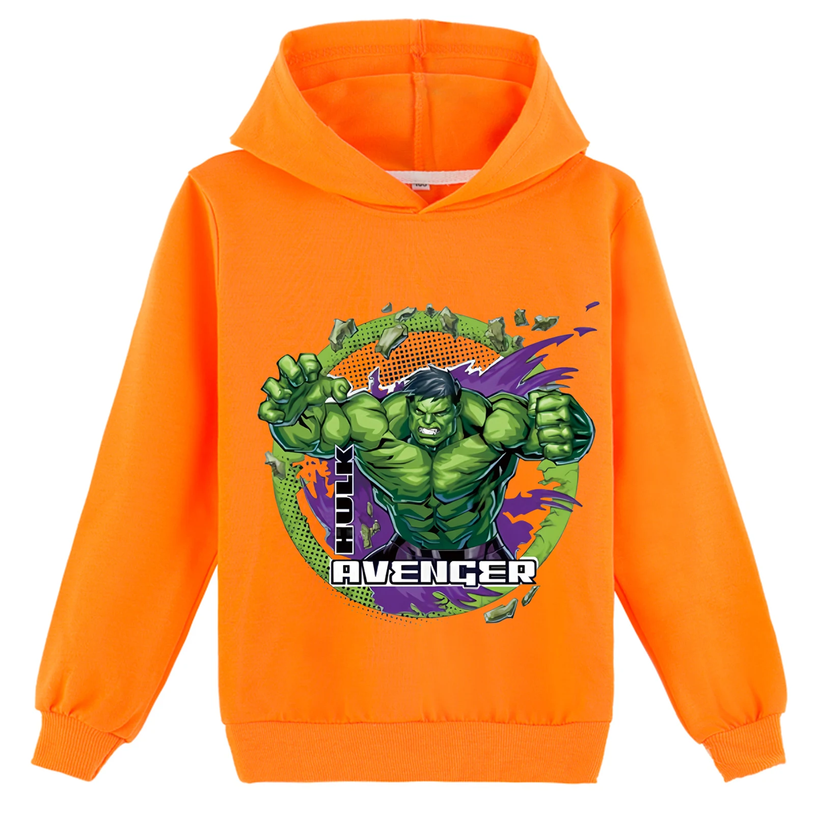 Big Kid Tops met lange mouwen De Hulk losse trui met capuchon, kinderherfstkatoenen sweatshirt in 2-14 jaar oud