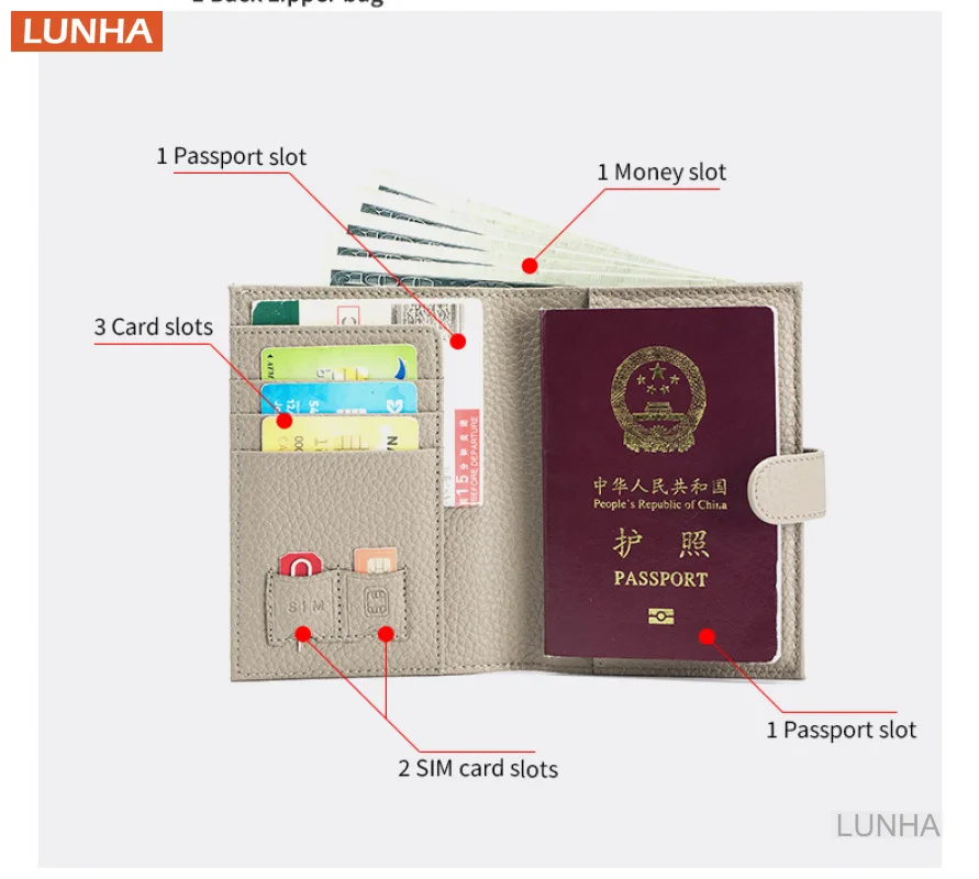 للجنسين حامل بطاقة الهوية جلد طبيعي RFID جواز السفر الغطاء الواقي حقيبة النقدية بطاقة SIM المحفظة تذكرة المنظم أصحاب لسيدة