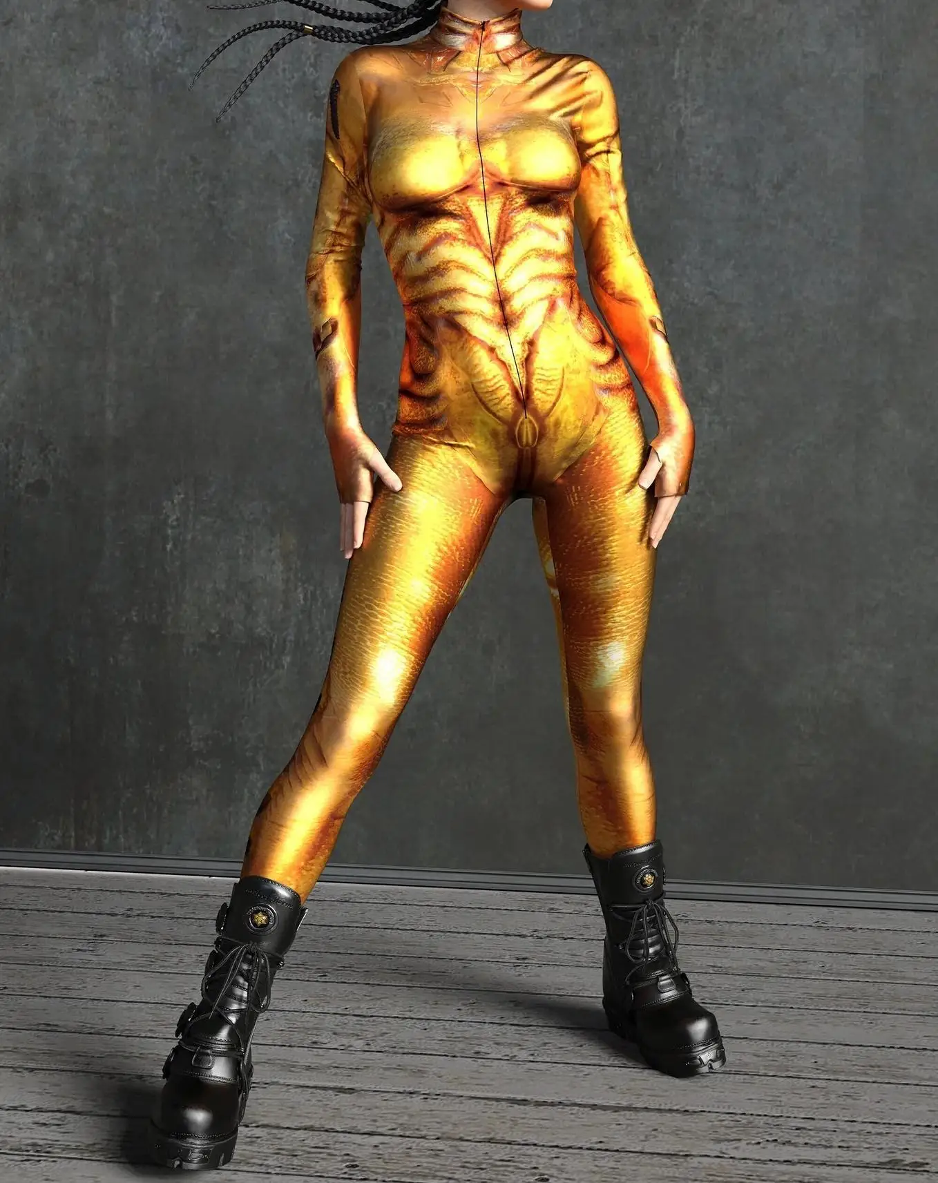 Halloween Anime Horror Spezies Cosplay Jumpsuit Terror Monster Skin Bodysuit Steampunk Party Show Anzug Unisex Rave Zentai – Detail 22