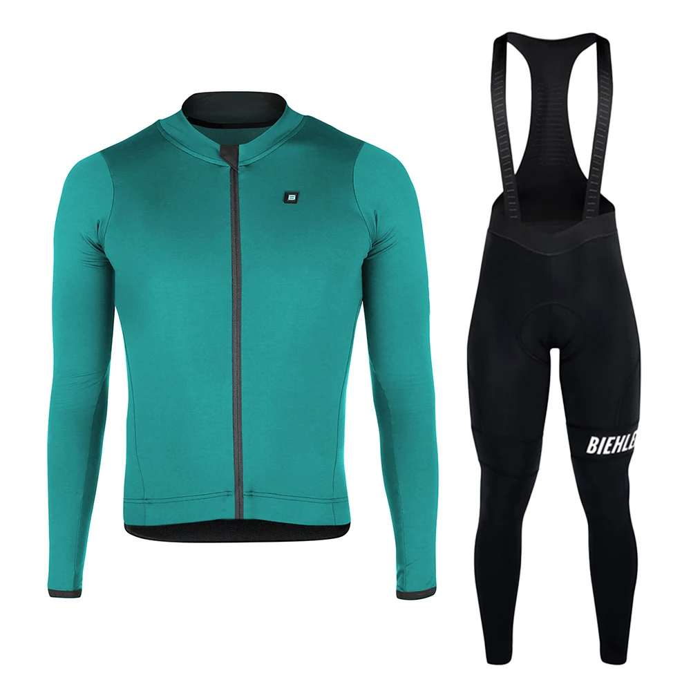 BIEHLER-Conjunto de Jersey de ciclismo para hombre, ropa transpirable de manga larga, Top cómodo, pantalones deportivos, primavera y otoño