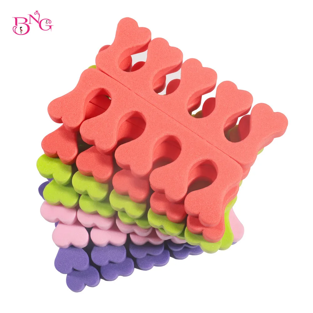 BNG 100pcs/Pack Toes Separators Professional Nail Art Fingers Foot Sponge Soft Manicure Disposable Pedicure Divider Random Color