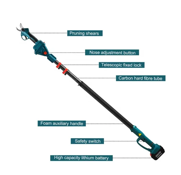 Electric high branch pruning set lithium battery cordless handheld telescopic pole tree branch pruning shear pruner and chainsaw