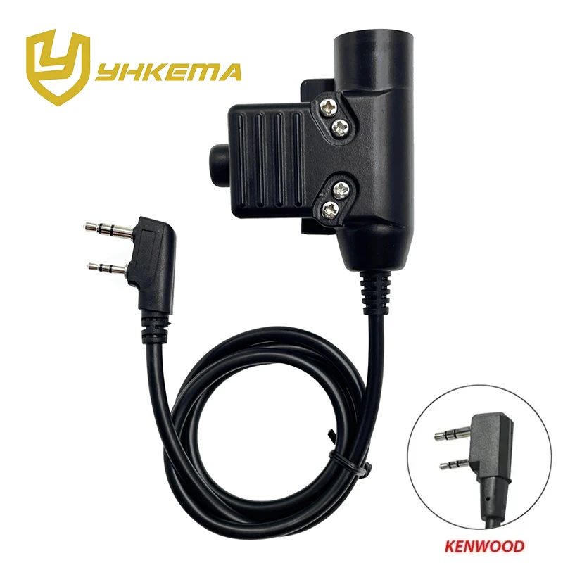 Original YHKEMA U94 PTT Adapter Airsoft Tactical Headset Kenwood(for baofeng) Plug Tactical Headset Accessory