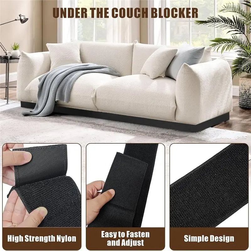 [HOT!A34R】 Blocker For Sofa Bed Furniture- 2 Pack Under Couch Blocker Adjustable Banding Strip For Kids And Pets