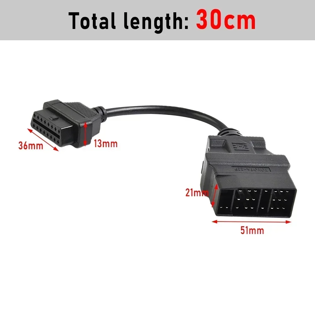 22 Pin OBD1 To 16 Pin OBD2 Converter Adapter Cable For TOYOTA Diagnostic Scanner Vehicle Fault Diagnosis Instrument