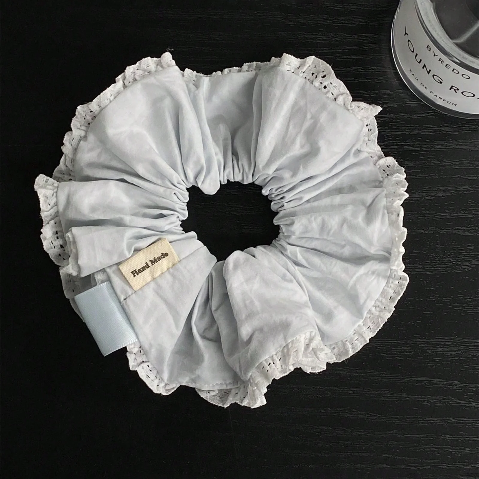 

1 шт. Женская элегантная мягкая светло-голубая однотонная резинка для волос, корейский минималистичный модный универсальный милый шарф-резинка для волос, на каждый день