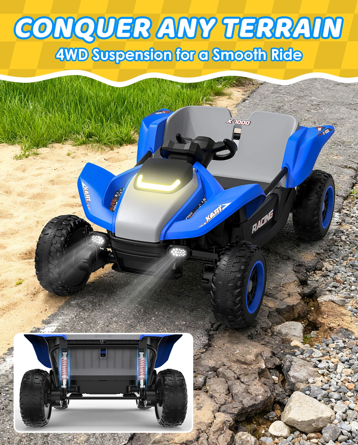 LIGIANT 24V 4WD Ride On UTV Truck, 2-Sitzer-Elektroauto mit Fernbedienung, Musik/Geschichte/kabelloses Multimedia, ideales Weihnachts- und Geburtstagsgeschenk