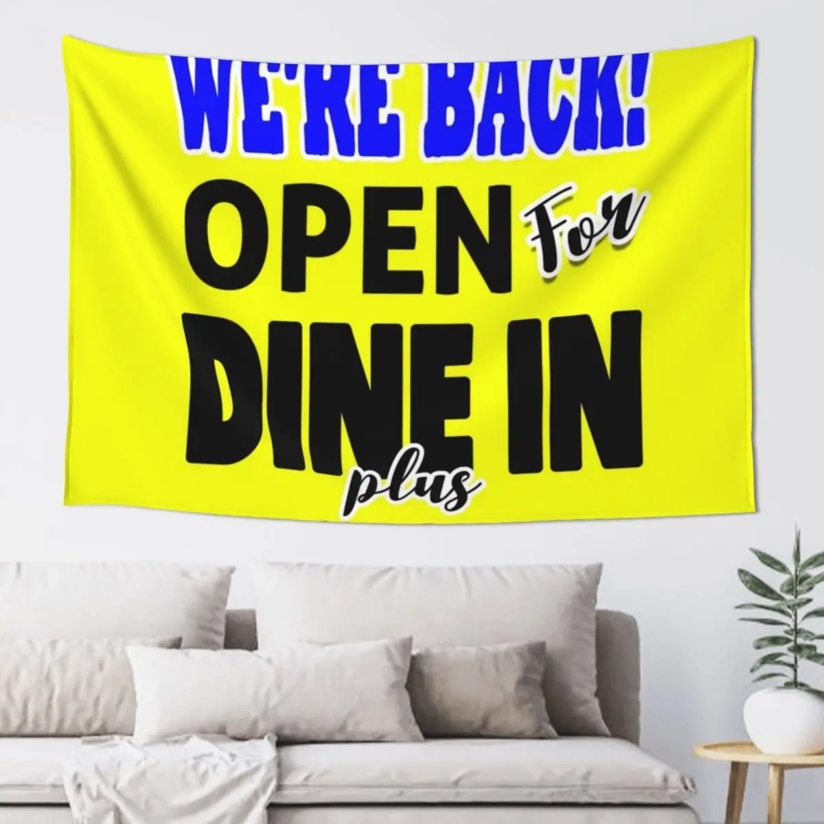 

Restaurant Covid Re-Open Open For Dine In Tapestry Home Decorations Aesthetic Kawaii Room Decor Tapestry