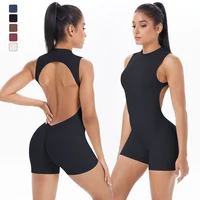 Trajes de gimnasio para mujer, traje completo Scrunch, traje deportivo Push Up, traje de Fitness para mujer con cremallera, ropa de entrenamiento de una pieza