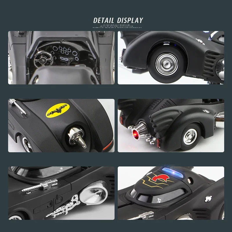 Classic Movie Car Batmobile Bat Sports Car Alloy Model Diecasts & Toy Metal Car Collection Sound Light Simulation