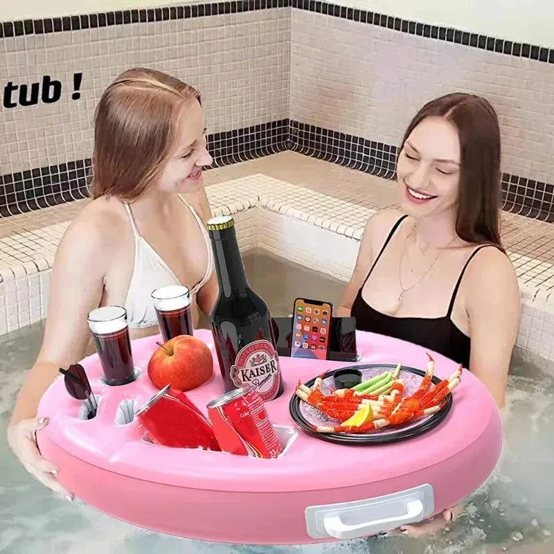 Summer Rafting Inflatable Cup Holder Water Pool Beer Fruit Tray Swimming Floating Drink Ice Bar Pool Party Supply Home Accessory
