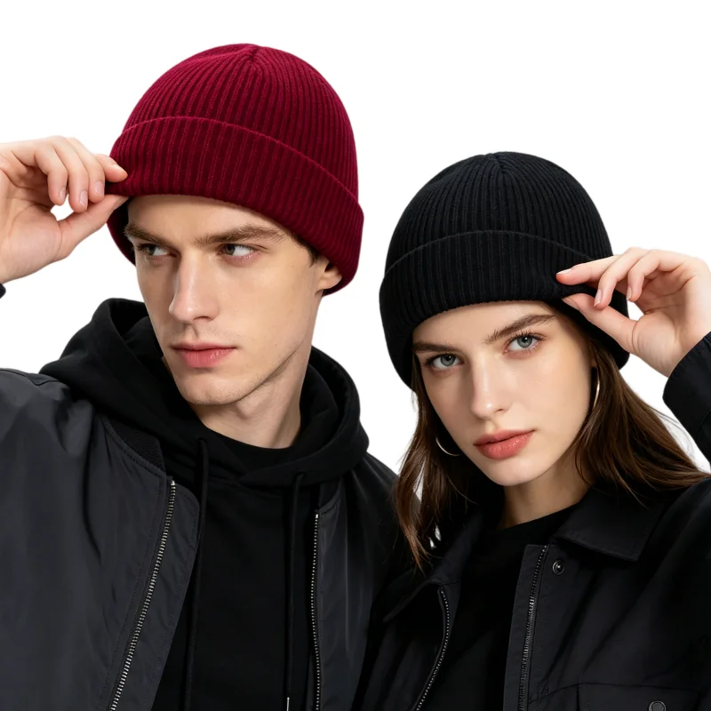 2 Pack Ribbed Knit Winter Beanies Warm Stretch Thermal Skull Caps Multi Color Soft Daily Cold Weather Hat Set for Men Women