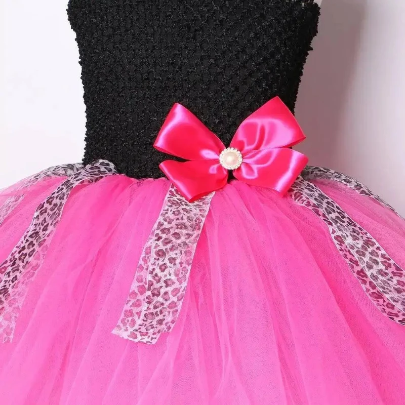 Stylish Two-Tone Doll Inspired Tutu Costume Matched Eye-Catching Big Bow, Perfect for Birthday Banquets and Carnival Masquerade