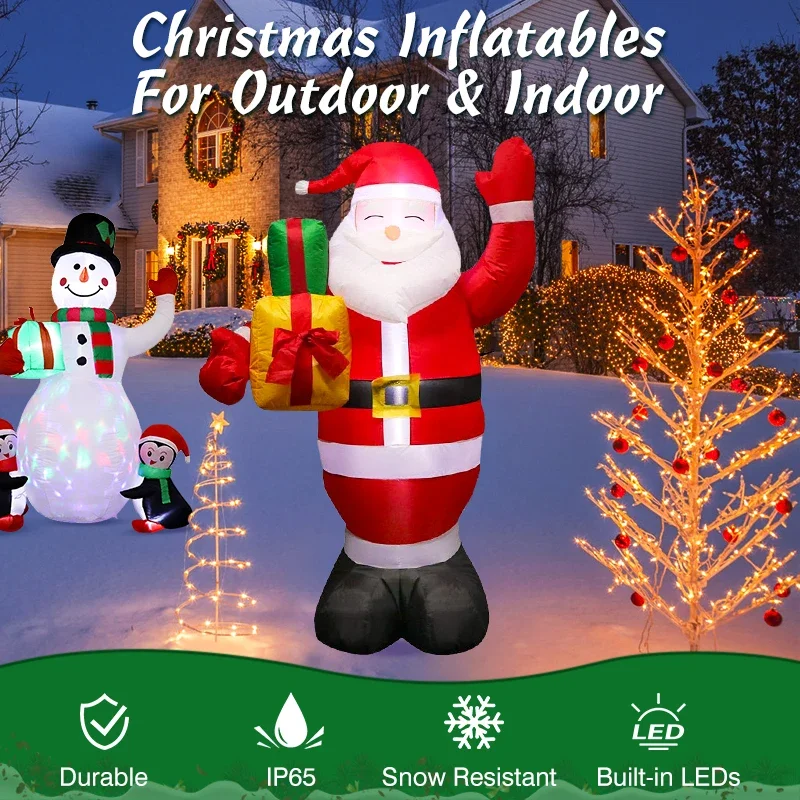 

1.5M/5FT Inflatable Santa Claus with LED Lights Outdoor Christmas Decoration for Yard, Garden and Christmas Decoration