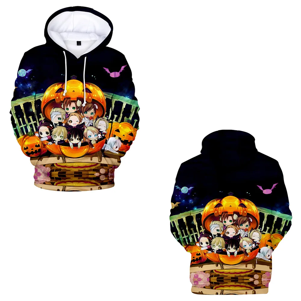Nowości Odzież Dziecięca Bluza z Kapturem z Nadrukiem Cyfrowym 3D Długi Rękaw Seria Halloween Modny Chiński Producent Jesień 2025