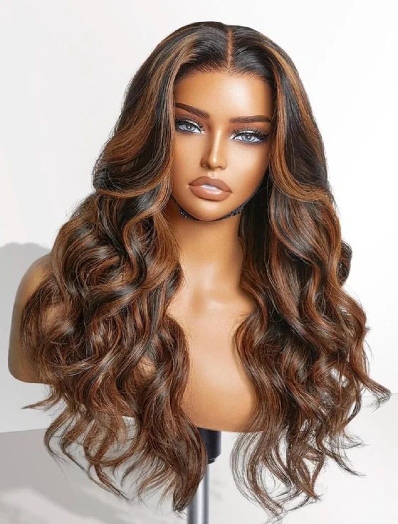 

26inch 180Density Highlight Blonde 5x5 Silk Base Body Wave Preplucked Jewish Human BabyHair HDLace Wig European Hair Glueless