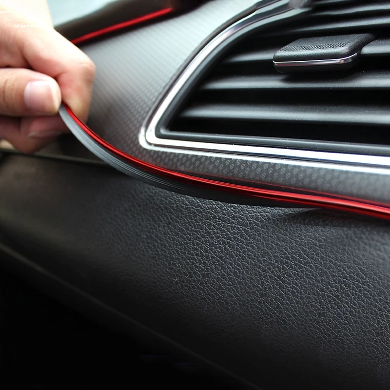 Universal Car Moulding Decoration Car DIY Dashboard Trim Strip Edge Gap Styling Interior Accessories Strip With Scraper