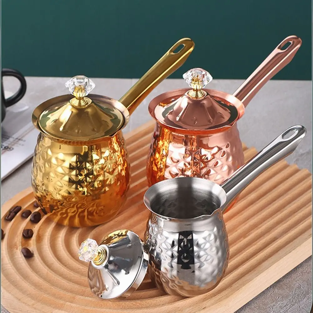 Durable Handcrafted Turkish Coffee Pot Stable Lid Milk Warmer Handle Large Capacity Melting Jug Chocolate