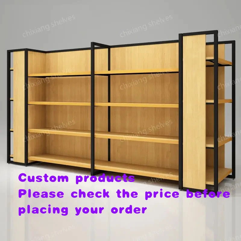 

custom.Customized Wood Metal Light Duty Supermarket Shelf Island Display Wall Unit/Side Shelf Convenience Products Display