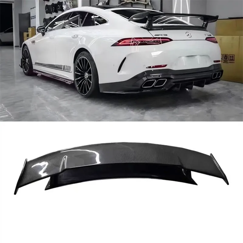 

Для Mercedes-Benz GT50 GT53 GT63 AMG 2017-2025: Комплект заднего спойлера/антикрыла из настоящего карбона для багажника, аксессуары для тюнинга и декора