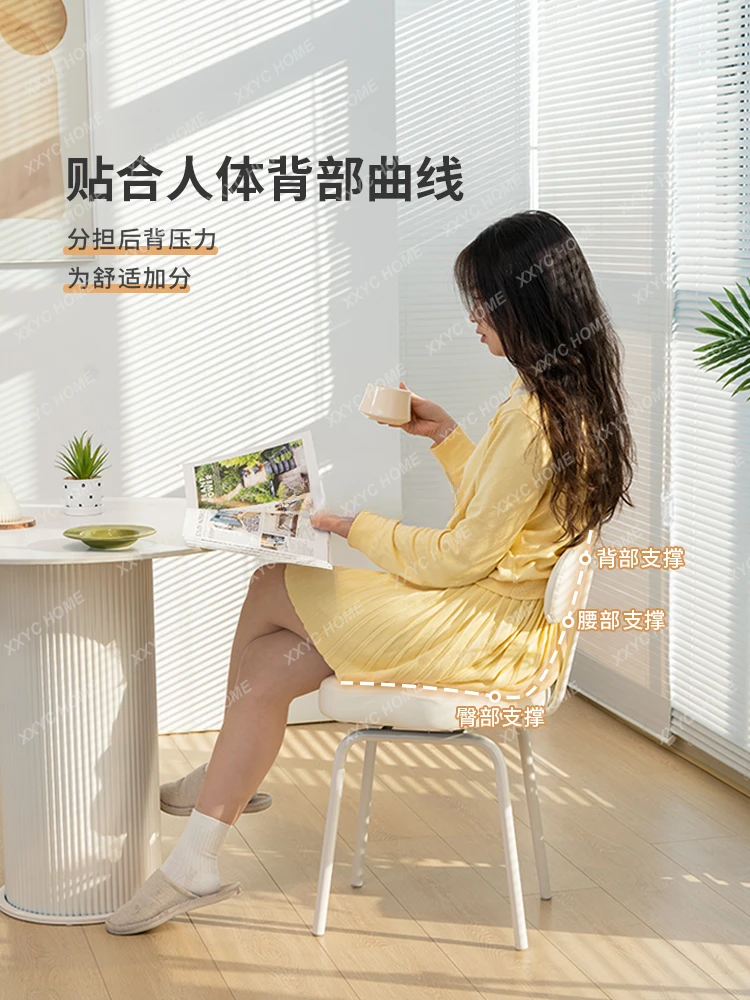 High-Grade French Style Dining-Table Chair Modern Minimalist Makeup Stool Backrest
