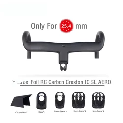 SYNCROS Foil 25.4mm Carbon Creston IC SL AERO Integrated Cockpit Road Bike Handlebar Black Fully Integrated Cables Di2
