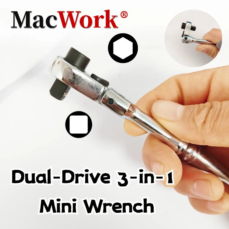 

72 Teeth Mini Ratchet Wrench Toughbuilt Swivel Socket Wrench Spanner for 1/4 "Drive Sleeve Automotive Mini Repair Tools