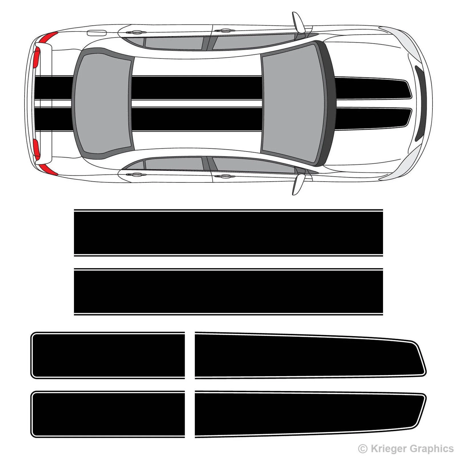 

For 1Set Corolla Camry Avalon EZ Rally Racing Stripes Vinyl Decals Graphics Car styling