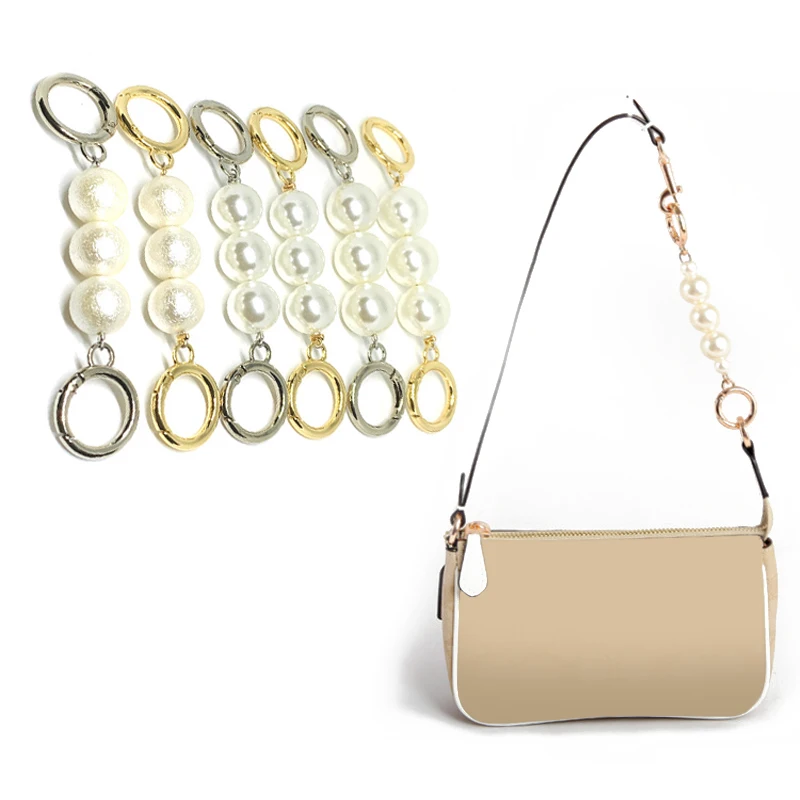 Pearls Chain Strap For Handbag Fashion Accessories For Handbags Handles For Handbag Imitation Pearl Bag Chain Metal Chains