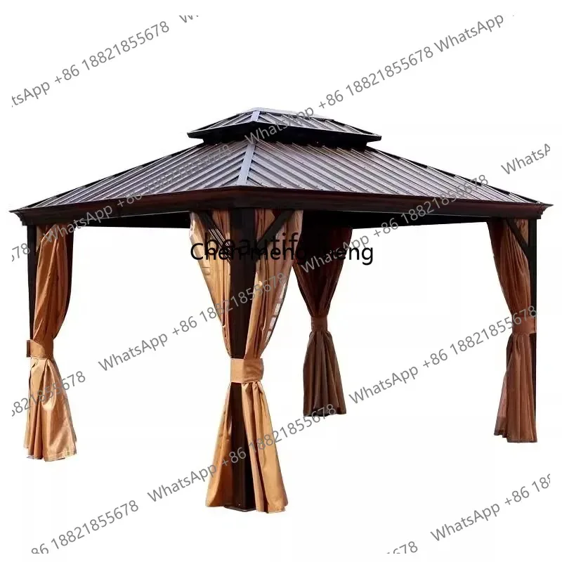 

new Gazebo Aluminum Alloy Garden Villa Courtyard Outdoor Leisure Awning European Outdoor Four Corner Pavilion ss 26