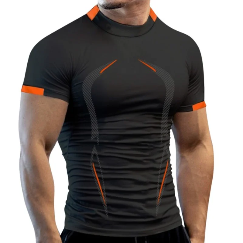 Fitness Gym T Shirt Men Quick Dry Running Shirt Compression Sport Shirt Male Gym Workout Sport Short Sleeve Summer T-shirt Men