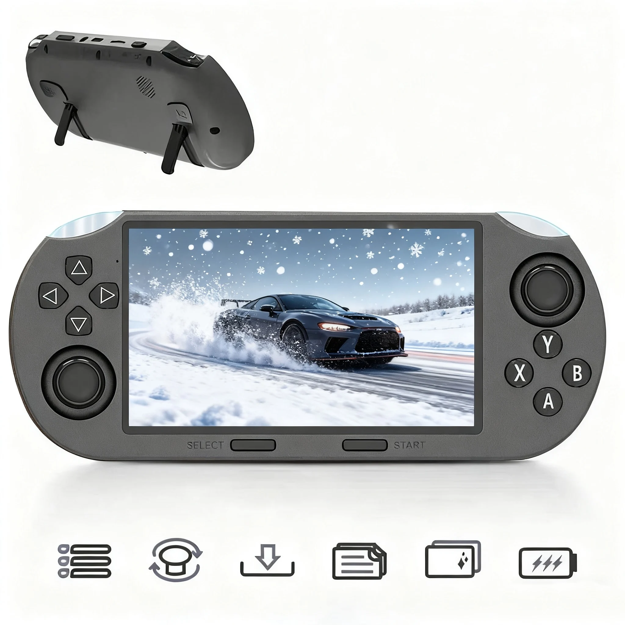 SF3000 4.5 Inch IPS HD Handheld Game Console, Dual Joystick Open‑Source Retro Game Player, Built‑in Classic Arcade Games, 3000mAh Battery
