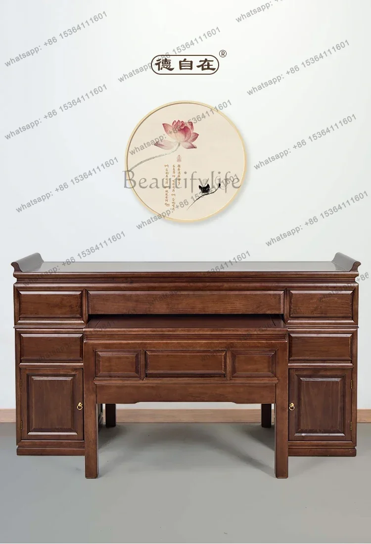 FG    Altar Table Solid Wood Home Buddha Table Strip Case God  Middle Hall Incense Case Incense Temple Offering Table
