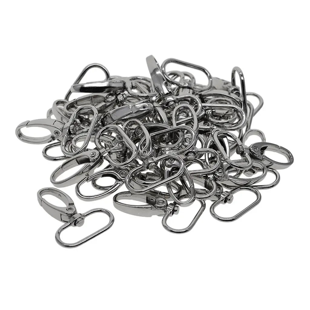 Alloy Key Chains Split Rings Swivel Snap Hook Jewelry Clasp for Bag Purse and Lanyard DIY Craft