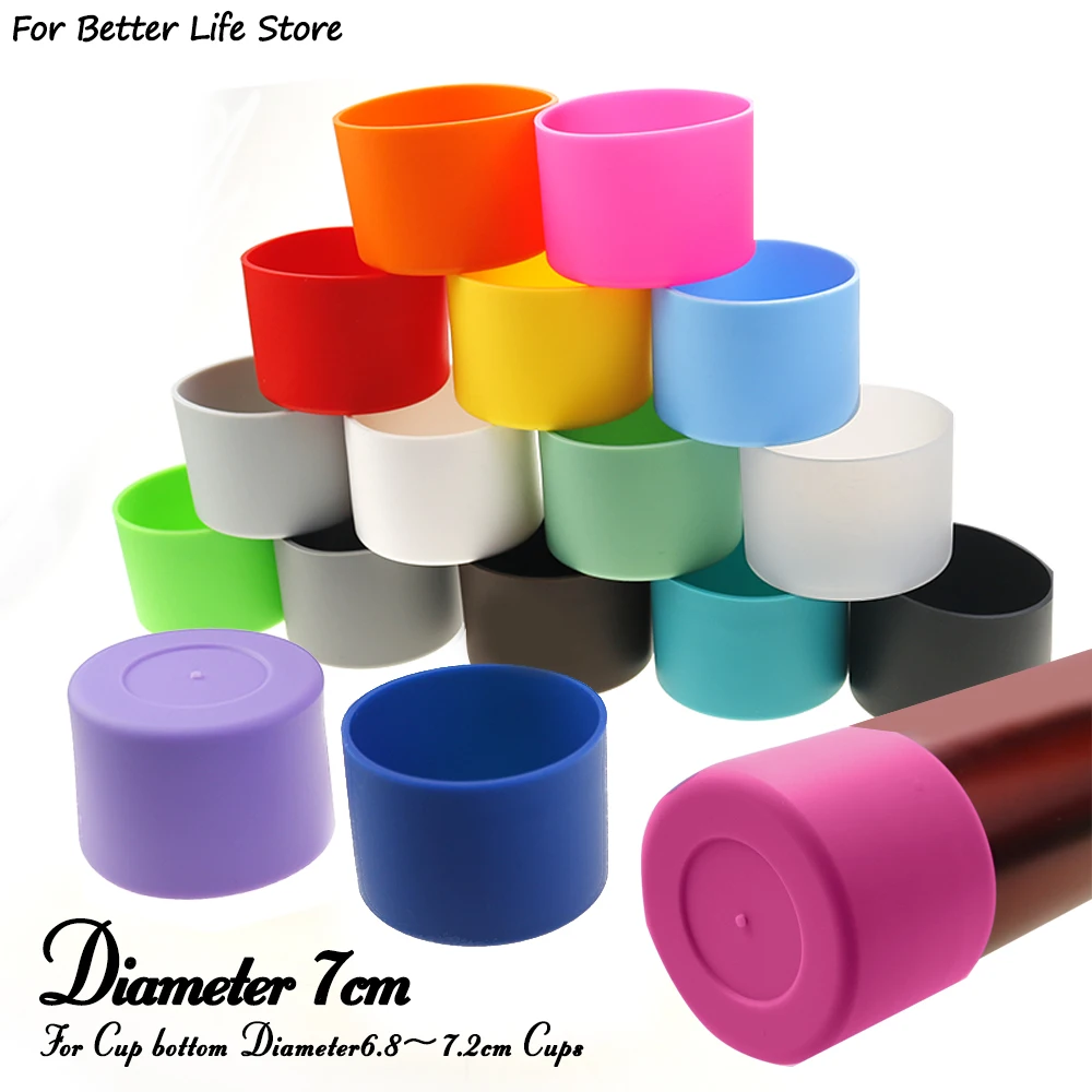 For Better Life 1Pc 7cm Soft Silicone Cup Bottom Sheath Protector Sleeve For Glass Water Tea Bottle Anti Damage Accessories