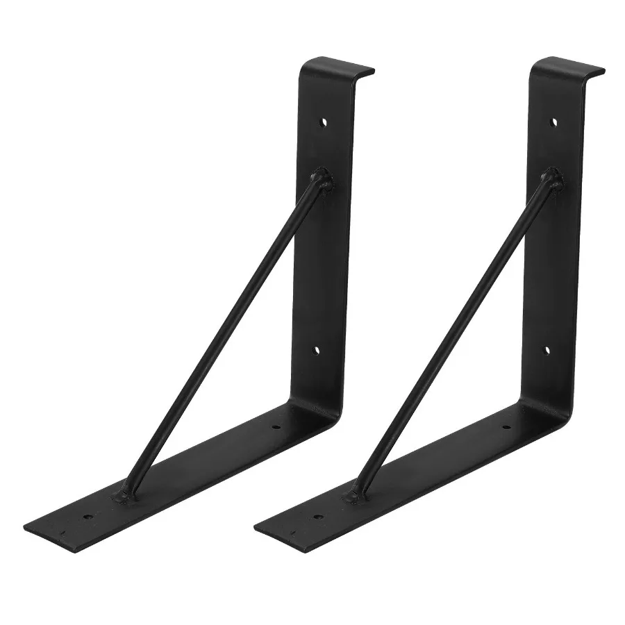 

2Pack Wall Mounted Shelf Bracket Heavy Duty LShaped Metal Shelf Bracket Rack Support with Screws Set