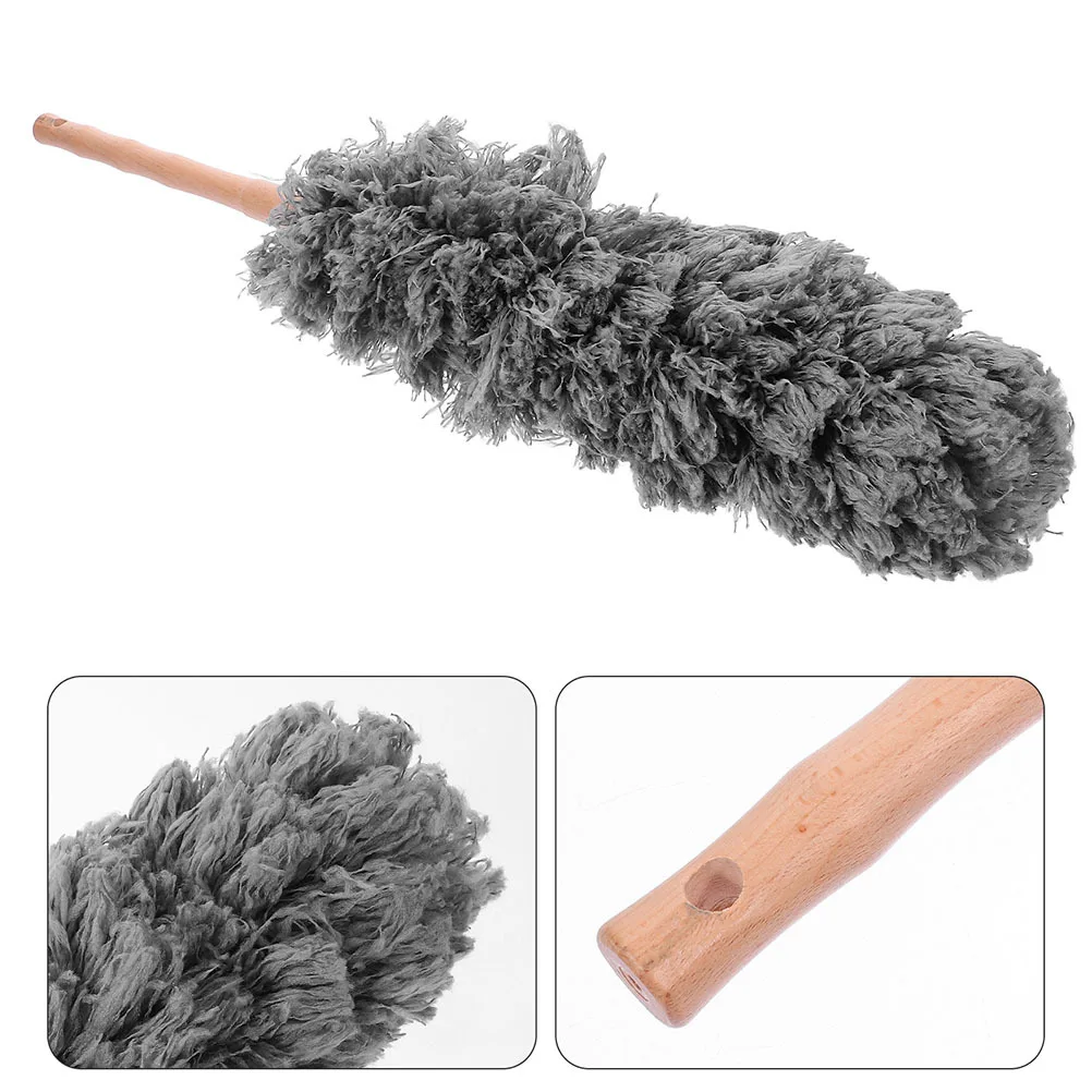 

Car and Home Static Absorption Cleaning Tool Wooden Handle Fiber Duster Furniture Dust Collector Interior Dashboard Cleaner Auto