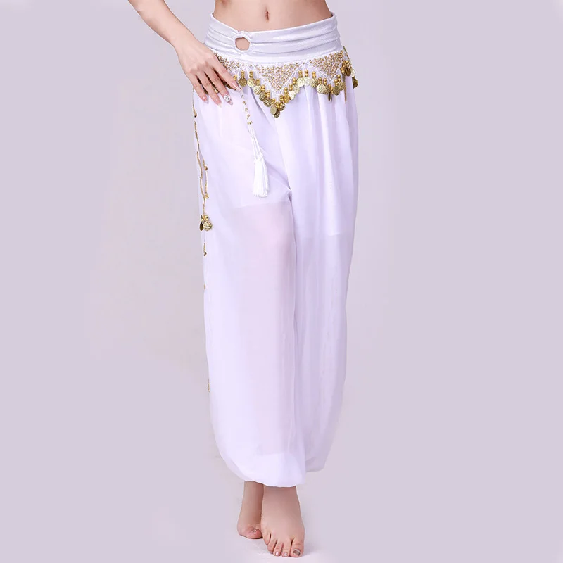 Womens Arabian Princess Costume Shiny Harem Pants Belly Dance Stage Performance Trousers Indian Bollywood Fairy Tale Dress Up