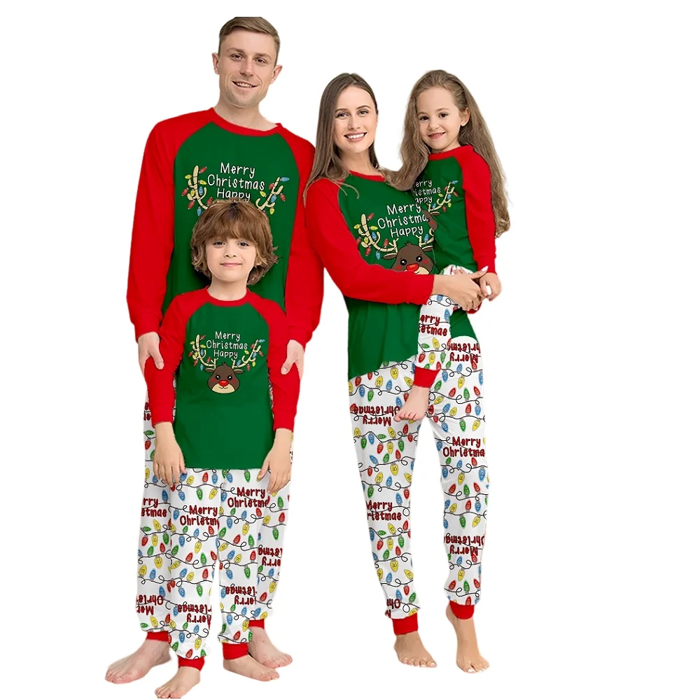 Xmas Family Matching Pajamas Set New Arrivals 2025 Merry Christmas Tree Deer Print Adult Kids Pjs Baby Jumpsuit Dog Clothes