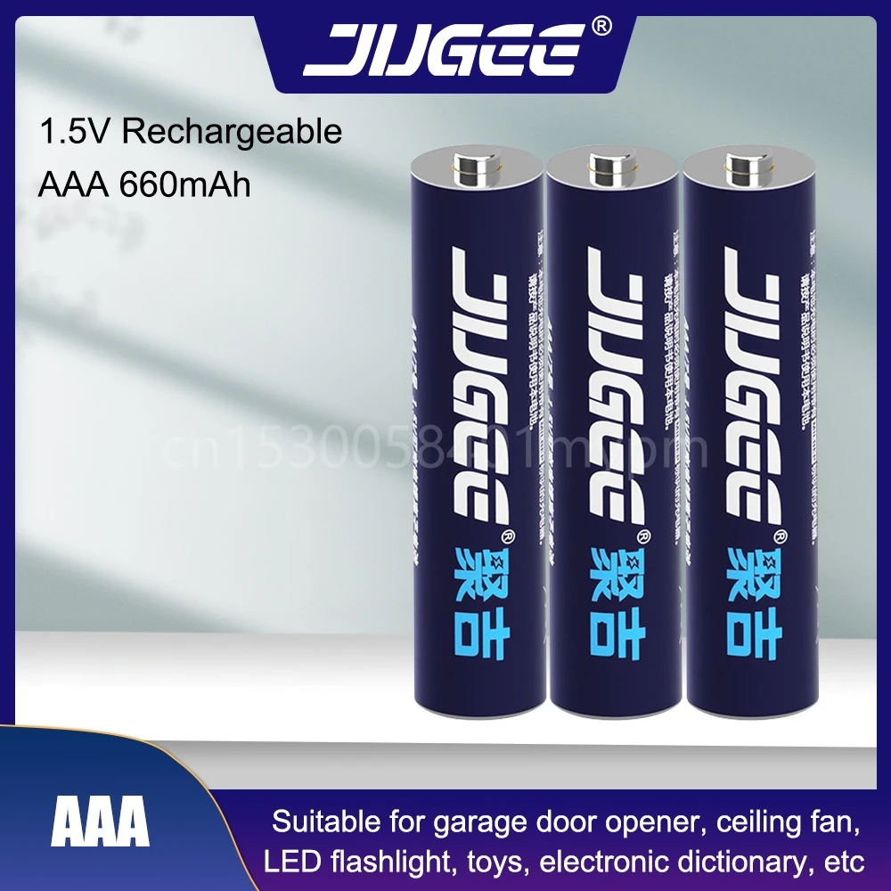 JUGEE 1.5v 1100mWh AAA Rechargeable Li-polymer Li-ion Polymer Lithium Battery for Motion camera Remote Control, Smart Mo, Toys