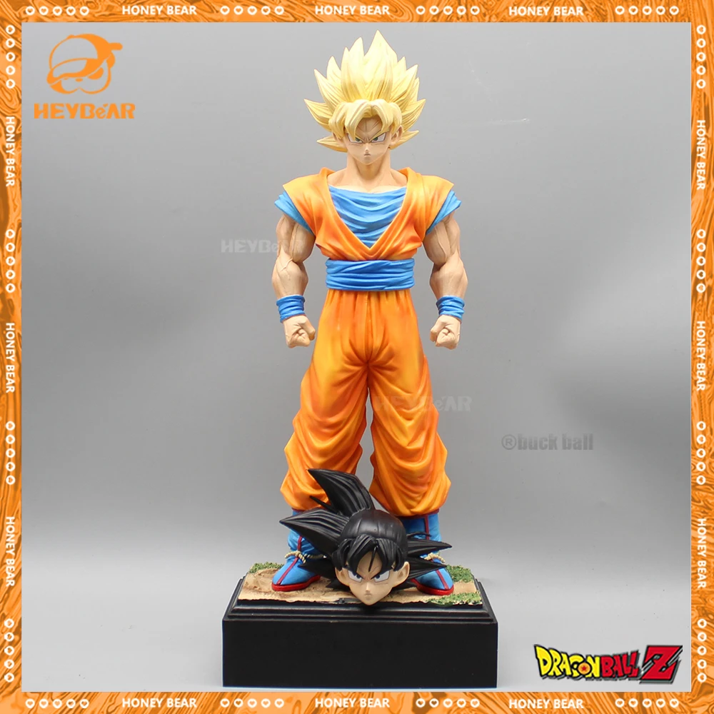 

34 см телефон, статуэтка, аниме, 2 головки, Kakarotto Super Saiyan Goku, строительные игрушки, подарки