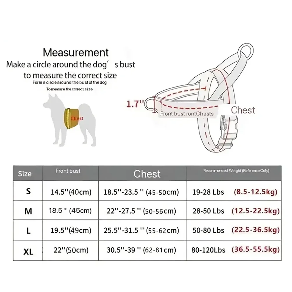 Tactical Anti-pull Dog Harness Vest Reflective For Large Dogs_voghion.com
