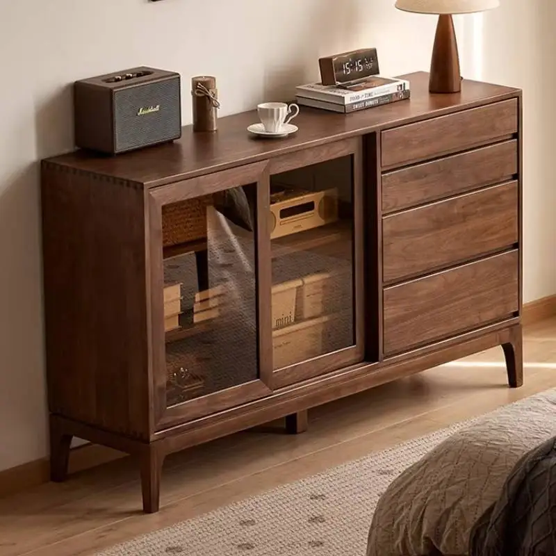^-^Wood Mobile Cabinets Storage Wine Curio Pantry Drawers Sideboards Living Room Cabinets Lounge Suite Furniture