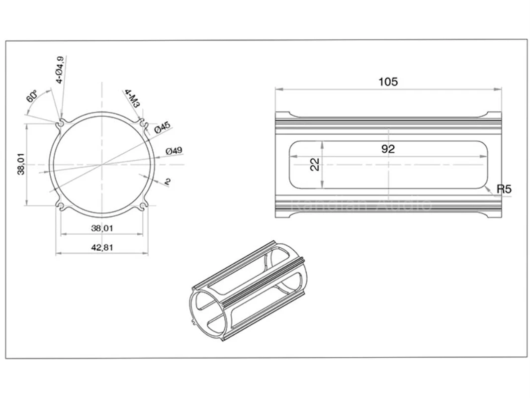 EL34 Electronic Tube Special Protective Cover, 45mm All Aluminum Electronic Tube Protective Cover Shielding Cover,D: 49mm, H:109