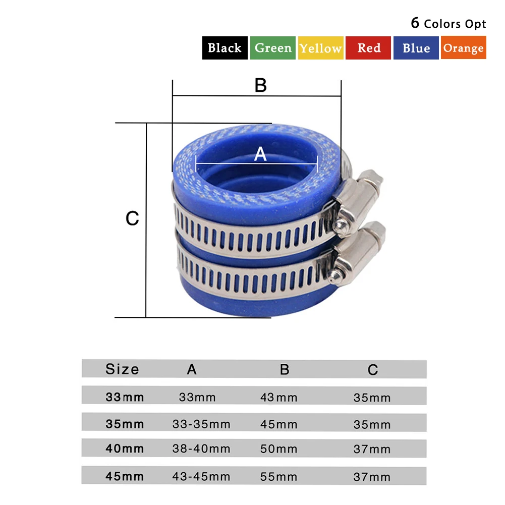 오토바이 기화기 어댑터 입구 흡입 파이프 고무 33mm 35mm 40mm, KEIHIN MIKUNI OKO KOSO PWK 기화기 액세서리