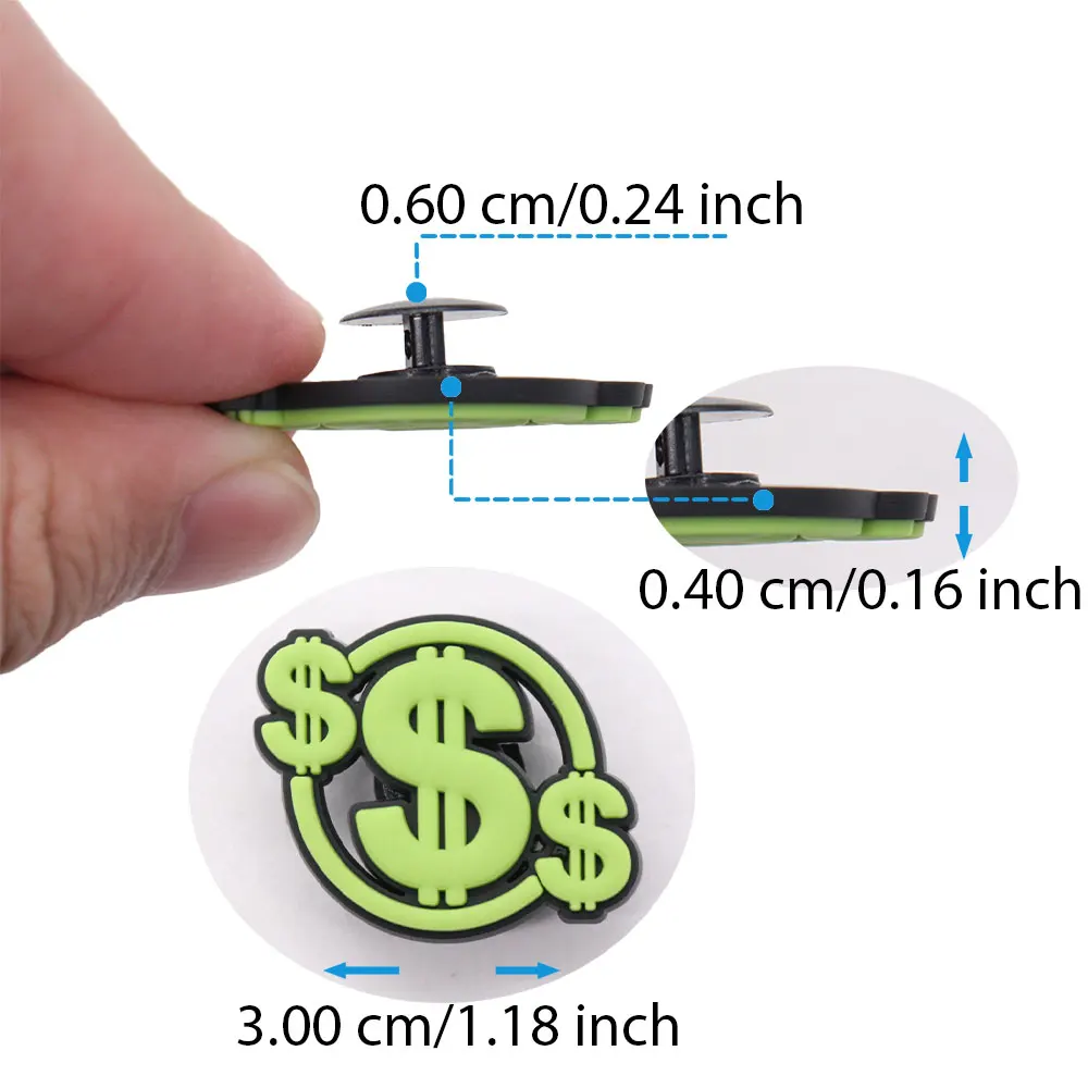 New 1pcs Lots Of Money Fully Loaded Financial Freedom PVC Shoe Charms Slippers Shoes Decoration Buckle Clog DIY Wristbands